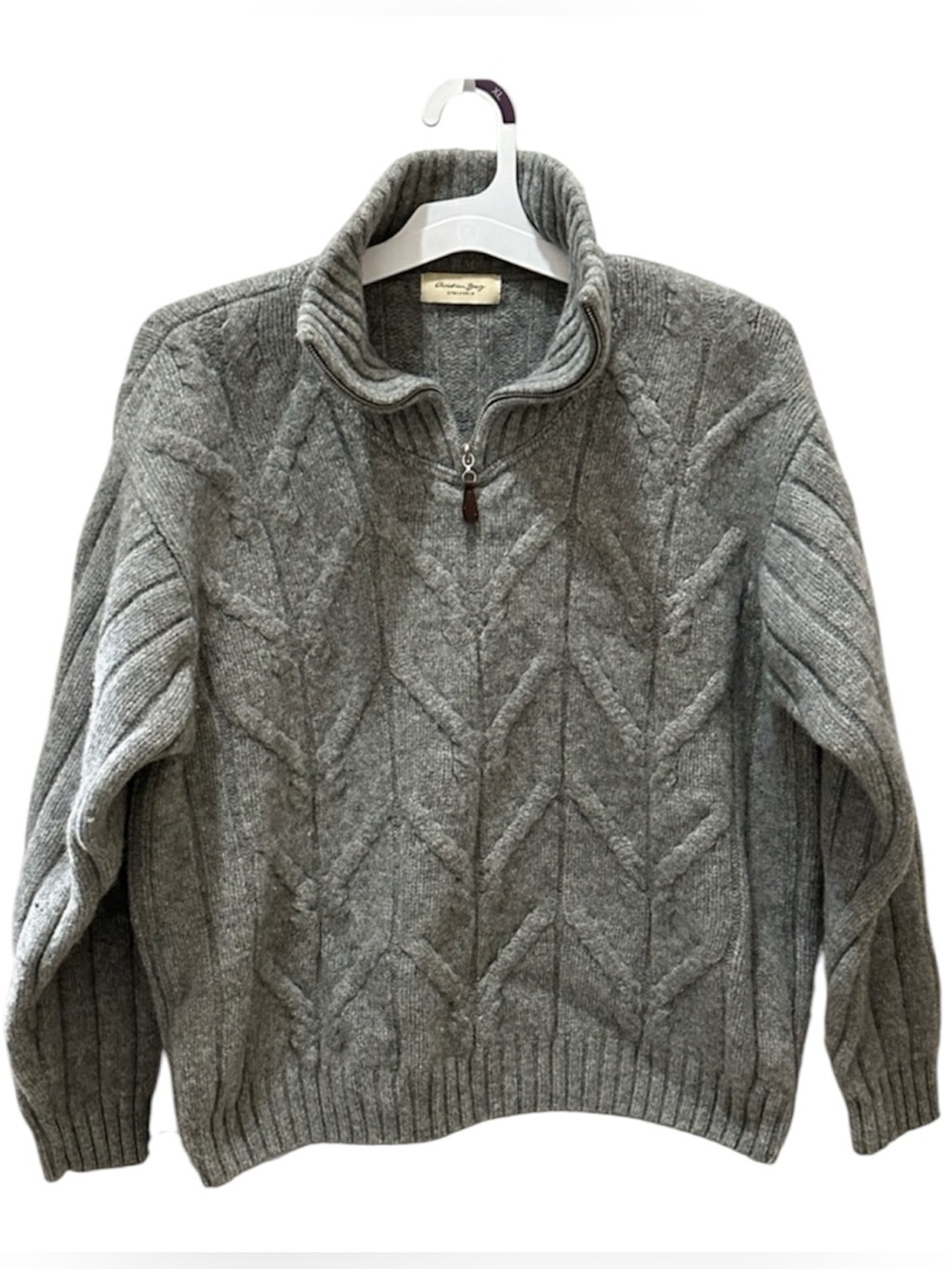 Christian Berg Stockholm gray cable knit Wool sweater size Large